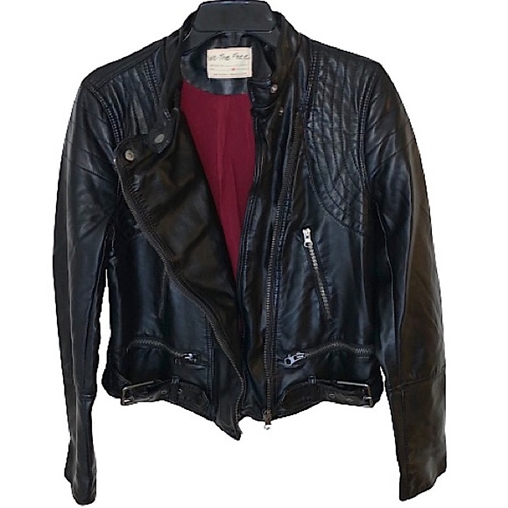 Free People Moto Faux Leather Jacket Sz M (NWT)